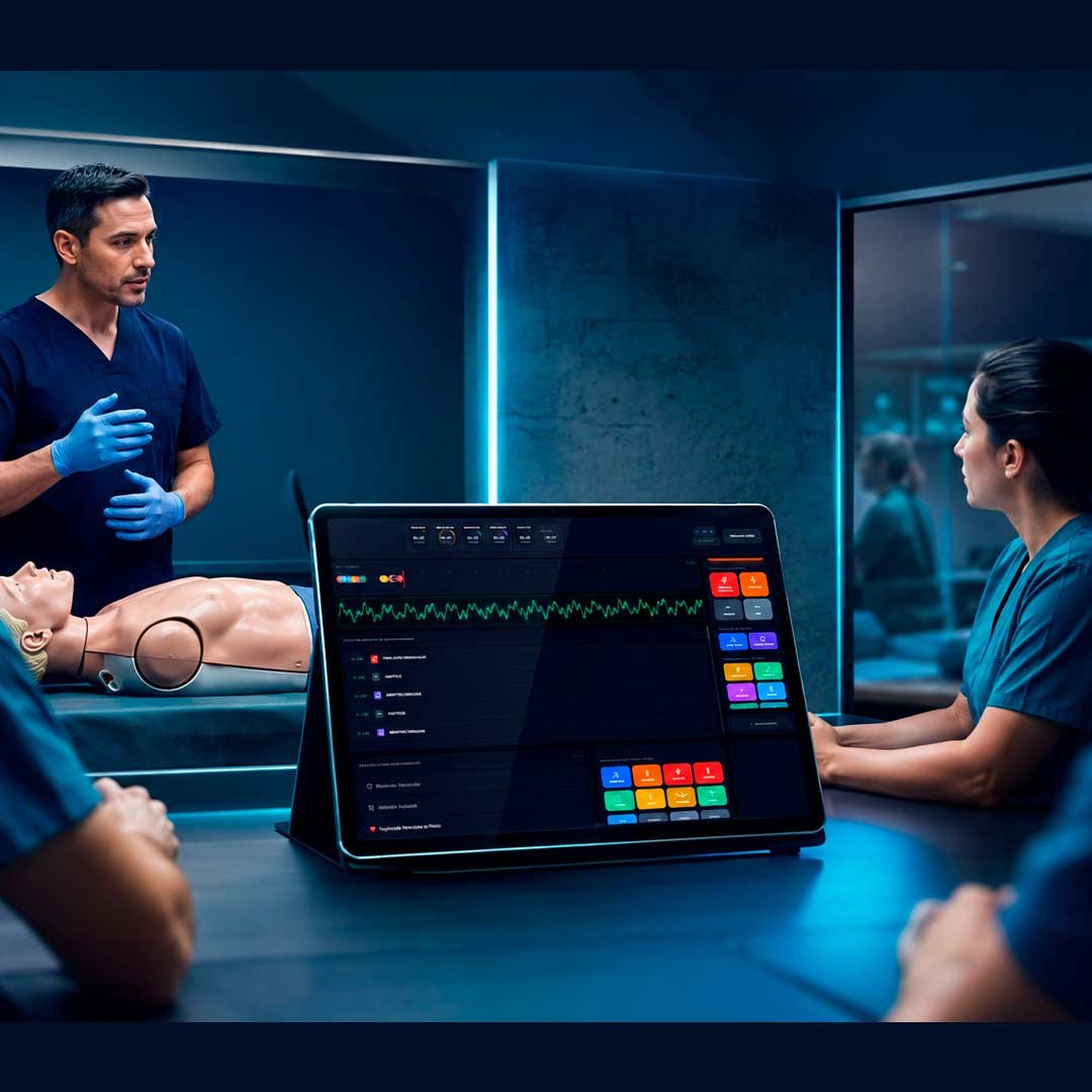 Simulador Médico Virtual Metrónomo en uso durante una clase de RCP